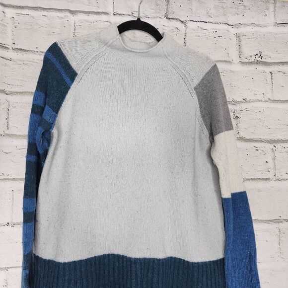 Zaket & Plover Womens Multicolor Stripe Funnel Neck Wool Blend Sweater Size XS - Picture 2 of 12